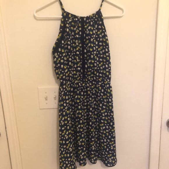 blue with white/yellow flower dress - Picture 1 of 5